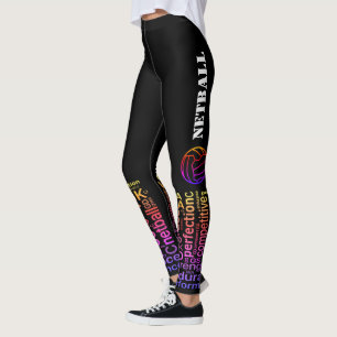 Legging Palavras inspiradas e Netball das posições