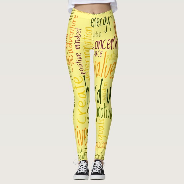 Legging Palavras Motivacionais #2 para ação positiva (Frente)