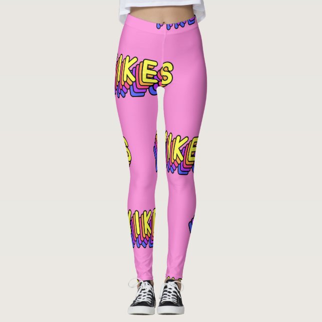 Legging Palavras: Papel de parede cor-de-rosa. (Frente)