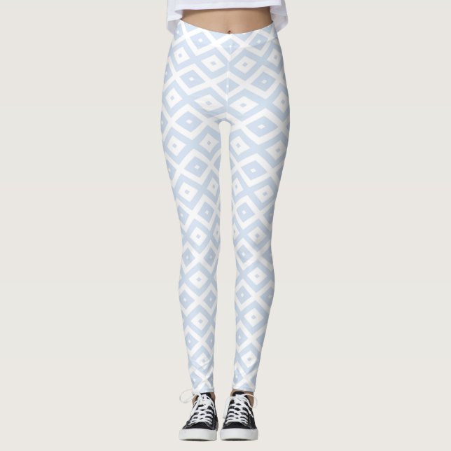 Legging Pale blue and white diamond pattern (Frente)