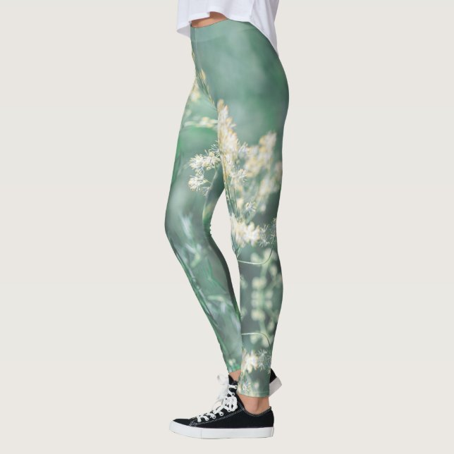 Legging Pale Pastel Verde Amarelo Amarelo Flores Selvagens (Esquerda)