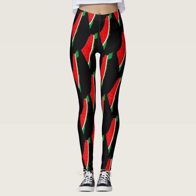 Legging Palestina - Mapa Watermelon - Símbolo da liberdade (Frente)
