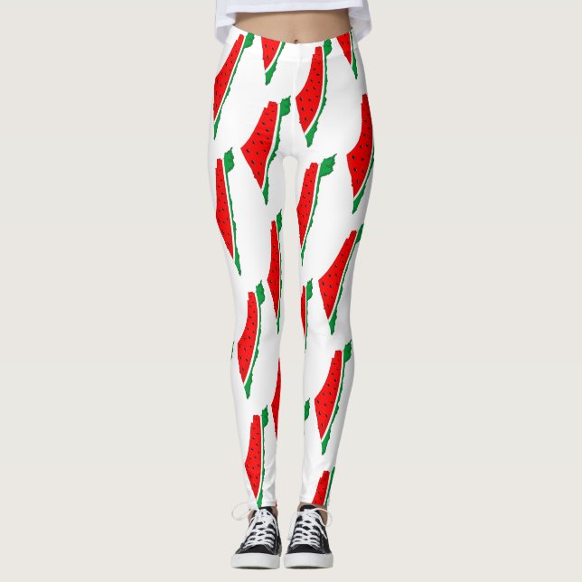 Legging Palestina - Mapa Watermelon - Símbolo da liberdade (Frente)