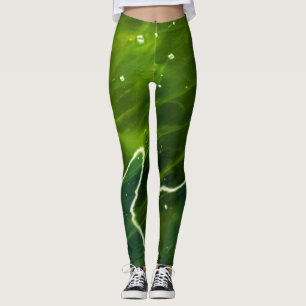 Legging Palestra de Algas Verdes e Água
