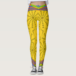 Legging palha simétrica design multicolor egípcia adorável