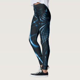 Legging Palhetas vivas curvas ou espinhos de tons azuis