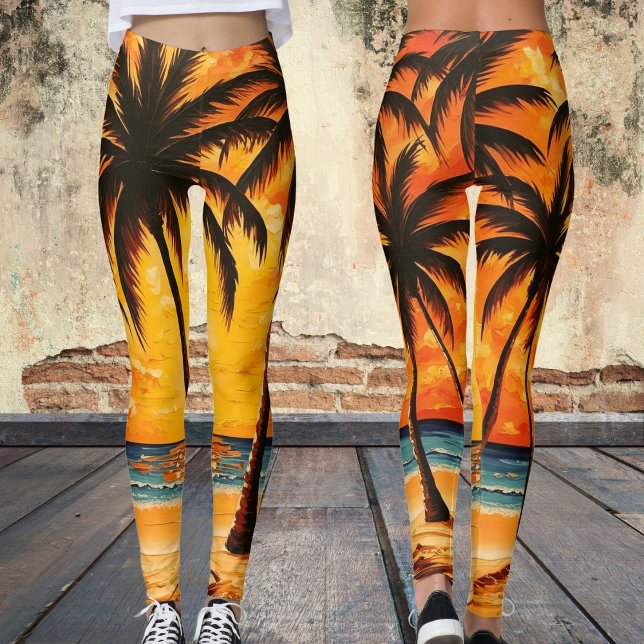 Legging Palm Tree Beach Tropical (Criador carregado)