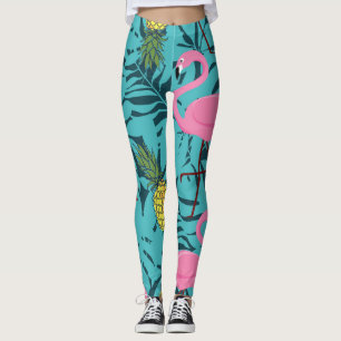 Legging Palma de Flamingos Rosa: Havaí exótico