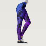 Legging Palmeira tropical azul-roxa folhas chic trendy<br><div class="desc">Seja uma moda nestas leggings gráficas super incríveis de uma palmeira tropical azul-roxa sobre um fundo preto. Trabalhe, execute tarefas, ou apenas saia nessas pernas super incríveis que certamente farão uma declaração de moda onde quer que você vá. Adicione um topo preto sólido para o máximo em sofisticação casual. Por...</div>