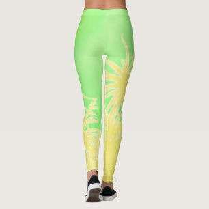 Legging Palmeiras Abstrato de Arte Estilizada Pastel Tropi