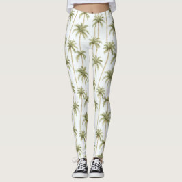 Legging Palmeiras brancas tropicais
