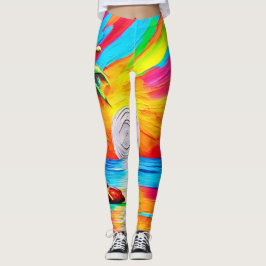 Legging Palmeiras e pintura por brilho solar