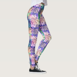 Legging Palmeiras tropicais Abstrato Luau Coloridas