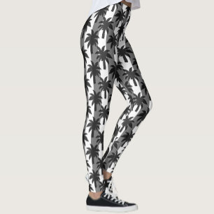 Legging Palmeiras Tropicais Brancas cinza