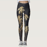 Legging Palmeiras tropicais Dourados glamoroso no preto<br><div class="desc">Glamoroso e moderno as palmeiras impressas este falso do ouro são perfeitas para o indivíduo na moda e à moda. Seu impressão contemporâneo e tropical é grande para muitos presentes e ocasiões. Aprecie este design ostentoso e exótico para sua compra seguinte!</div>
