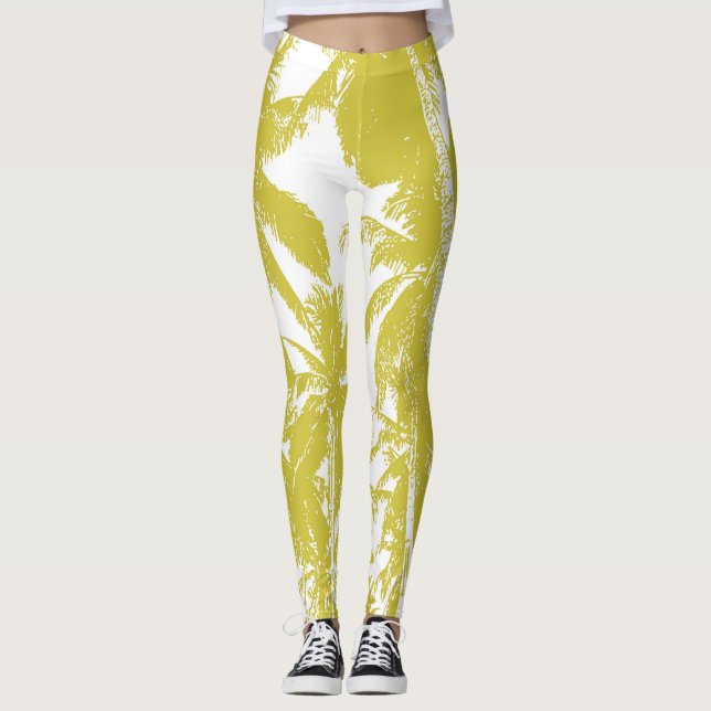 Legging Palmeiras tropicais ouros (Frente)