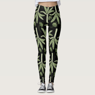 Legging Palmeiras tropicais, sem descontinuidades