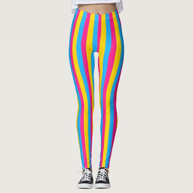 Legging Pan Color Stripes | Pansexual Pride   (Frente)