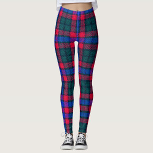 Legging Pancadas das mulheres em verde azul vermelho