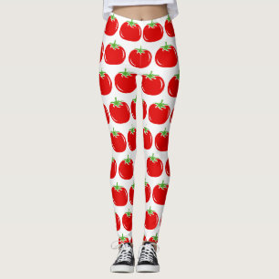 Legging Pancadas de impressão com padrão de tomate vermelh