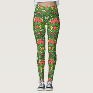 Legging Pancas, aves e borboletas vermelhas