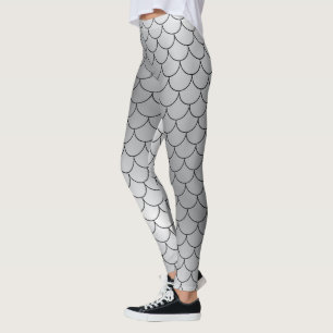 Legging Pancas para roupas de prata e de cobras pretas