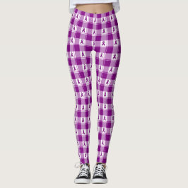 Legging Pancreatic Cancer Awareness Plaid Purple Ribbon