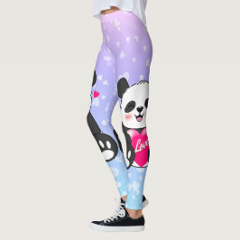 Legging Panda do Dia dos Namorados Apaixonado