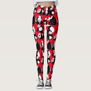 Legging Panda padrão Red BG