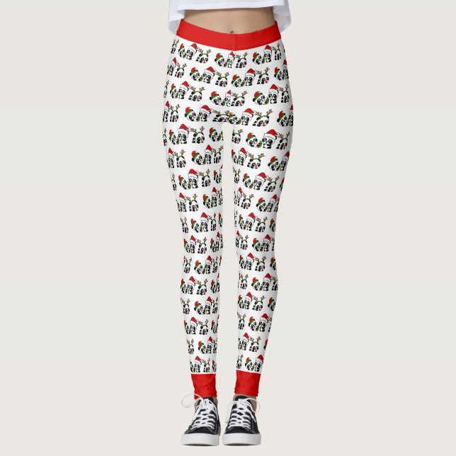 Legging Pandas de Natal (Frente)