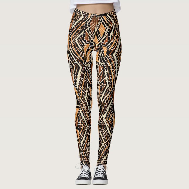 Legging Pano africano vibrante da lama (Frente)