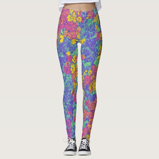 Legging Pano Amarelo rosa LuLaRoe, Padrão Correto (Frente)