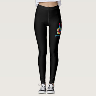 Legging Pano Flutuante Do Oceano Flutuante Com Amor De Paz