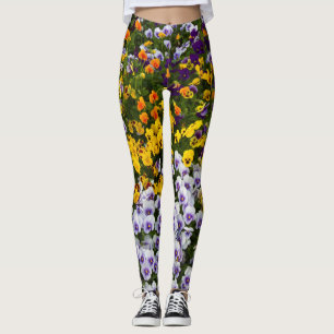 Legging pansias no jardim. Imagem natural