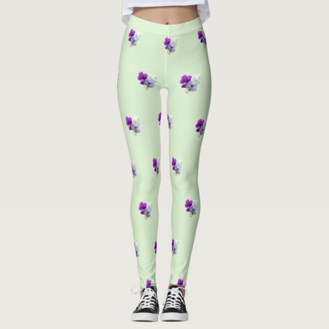 Legging Pansias três cordas de flores (Frente)