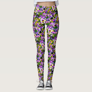 Legging pansies multi-coloridos
