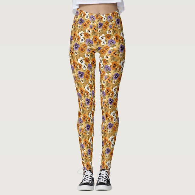 Legging Pansy Floral Pattern (Frente)