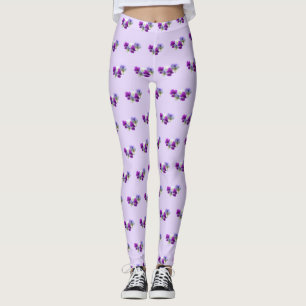 Legging Panteras Roxo e Legenda de Padrão Branco