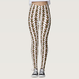 Legging Pão de Gengibre Festivo Padrão de Natal