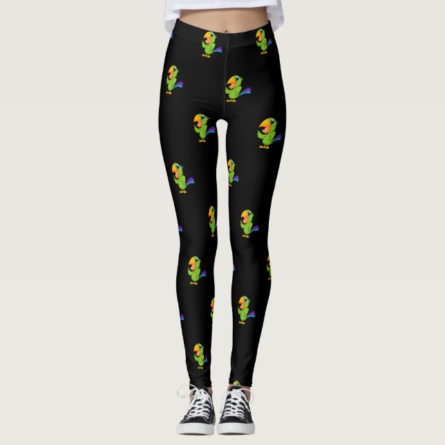 Legging Papagaio Cartoon Adorável (Frente)