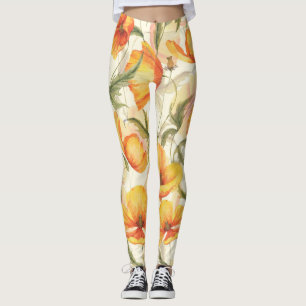 Legging Papagaios amarelos: padrão de aquarela desenhado à