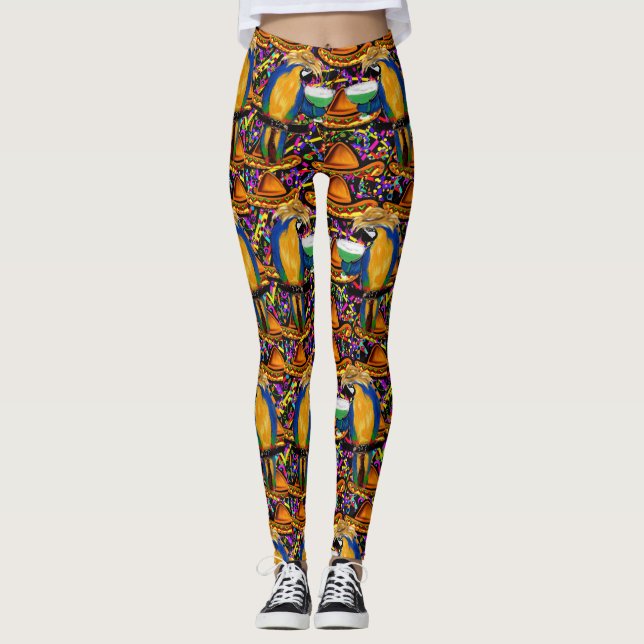Legging Papagaios de festa de Cinco De Mayo! (Frente)