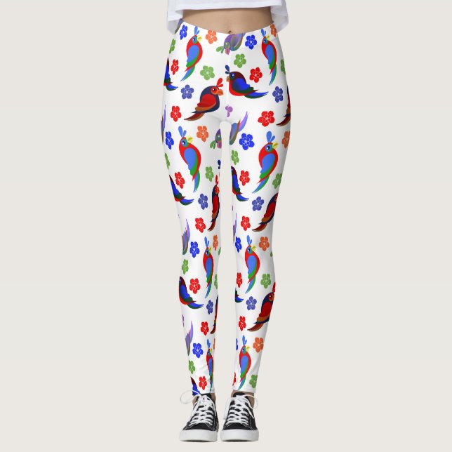 Legging Papagaios e flores (Frente)