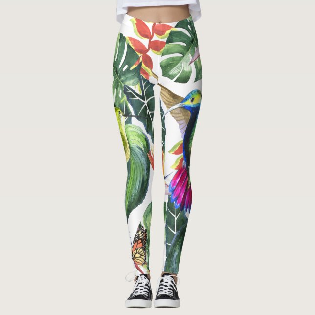 Legging Papagaios tropicais de aves de capoeira (Frente)