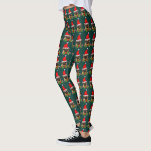 Legging Papais noeis bonitos Pug Natal