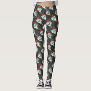 Legging PAPAIS NOEIS DE CABEÇA DO morto, CHRISTMAS SKELETO