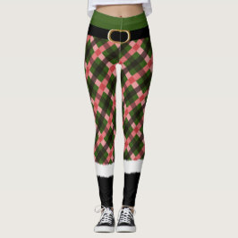 Legging Papais noeis de Elf de Xadrez Moderna Figuram Frio