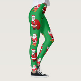 Legging papais noeis de natal apresentam padrão de present
