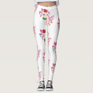 Legging papais noeis de natal axolotl