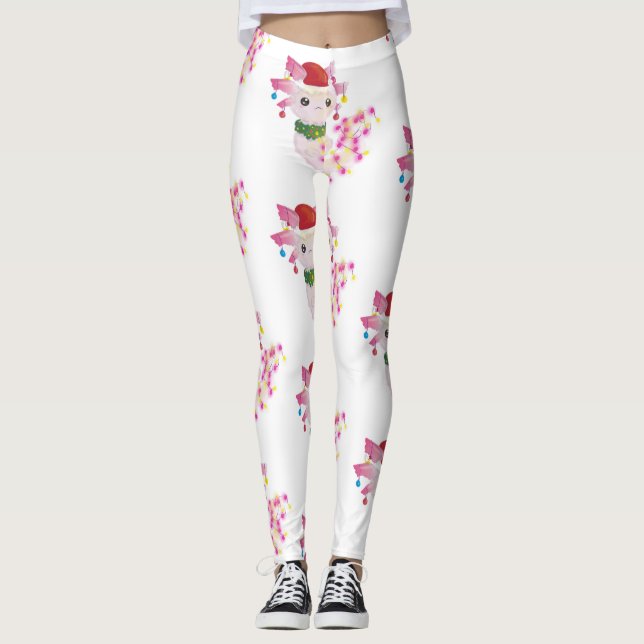 Legging papais noeis de natal axolotl (Frente)